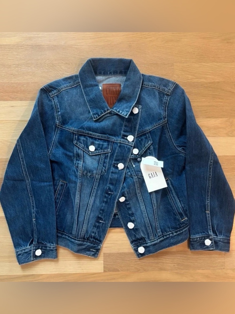 Gap x Cult Gaia Asymmetrical Denim Jacket size 8 NWT